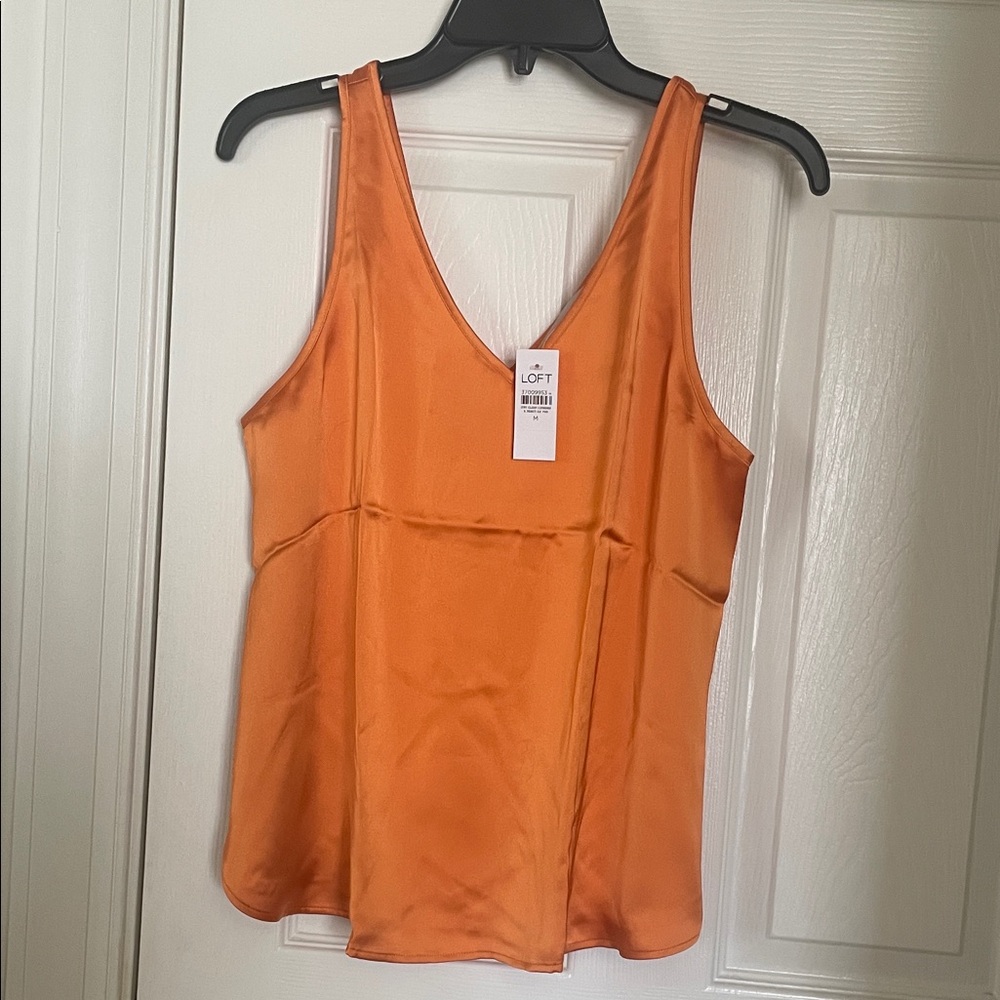 LOFT Women's Orange Satin Camisole